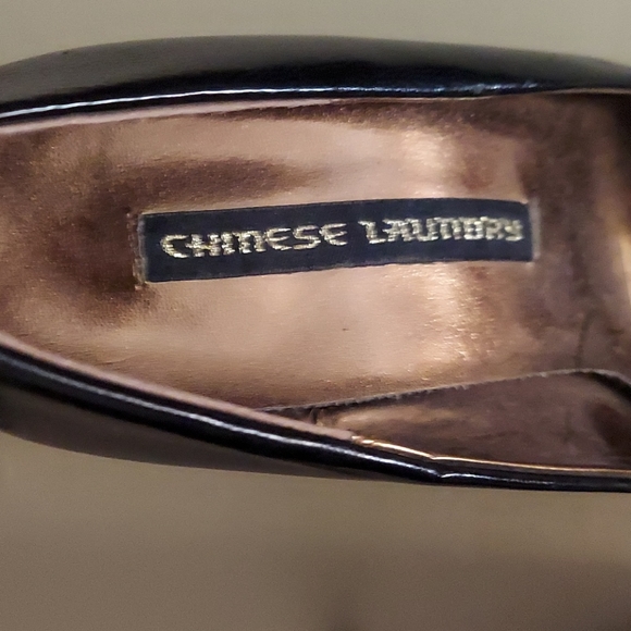 Chinese Laundry sz 8.5M Leather Black Stillettos - Picture 4 of 7